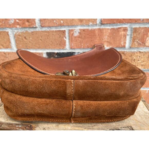 Sundance Wandering Way Small Shoulder Bag Leather & Suede Brown With Hook Latch - Picture 15 of 16